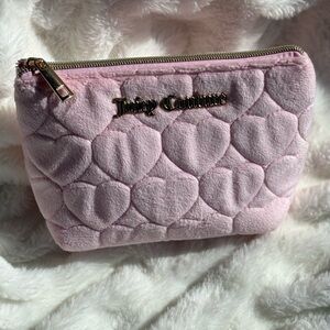 Juicy Couture Light Pink Heart Quilted Cosmetic Bag